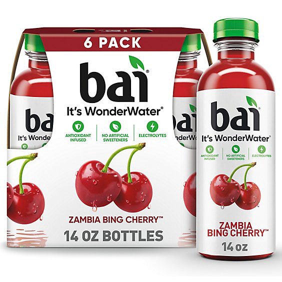 slide 1 of 3, Bai Zambia Bing Cherry - 6-14 Fl. Oz, 84 fl oz