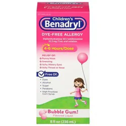 Ch Benadryl Allegy Dyfr Liq Bblgm - 8 Oz