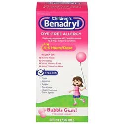Ch Benadryl Allegy Dyfr Liq Bblgm - 8 Oz