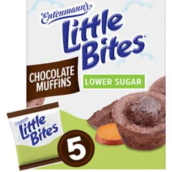Entenmanns Little Bites Lower Sugar Chocolate Muffins 5 Pouches - 8.25 Oz