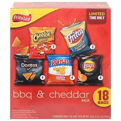 Frito Lay Bbq Cheddar Variety Pack - 18 Count