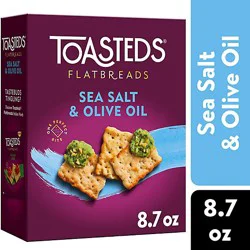 Toasteds Flatbreads Crackers Sea Salt And Olive Oil Party Snacks - 8.7 Oz
