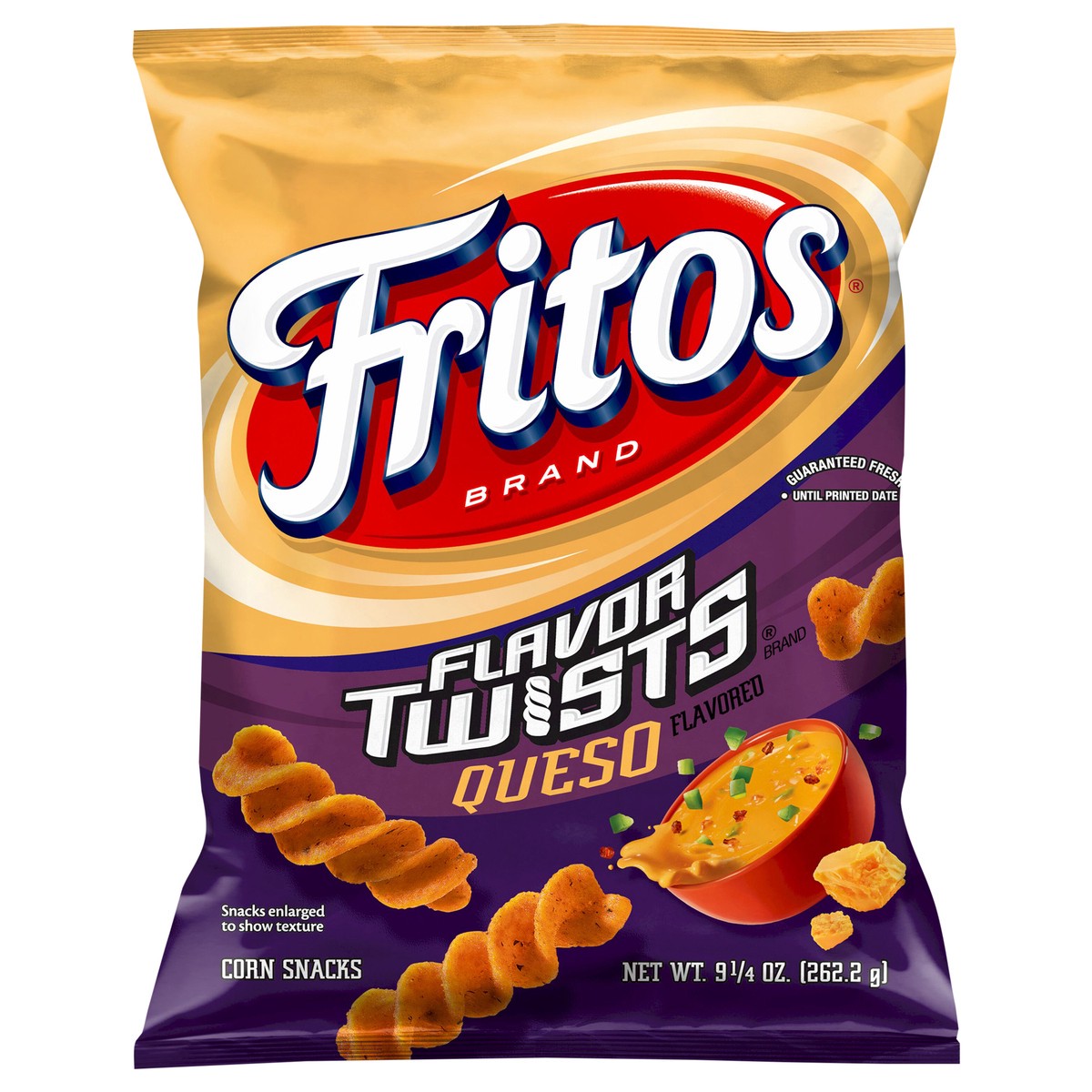 slide 3 of 7, Frito Lay Fritos Flavor Twists Queso Corn Snacks - 9.25 Oz, 9.25 oz