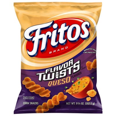 slide 1 of 7, Frito Lay Fritos Flavor Twists Queso Corn Snacks - 9.25 Oz, 9.25 oz
