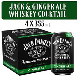 Jack Daniels And Ginger Ale 4 - 12 Fl. Oz.