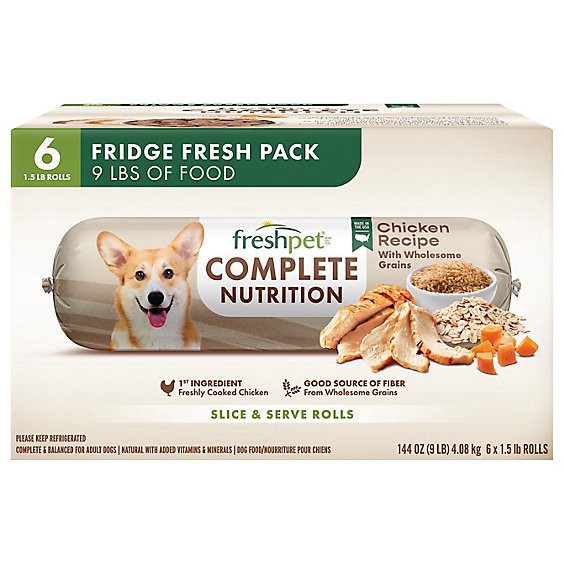 slide 1 of 1, Freshpet Complete Nutrition Chicken Value Pack 1.5lb Rolls - 6 Count, 6 ct; 1.5 lb