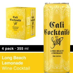 Cali Cocktails Long Beach Lemonade Cocktail Wine - 4-355ml