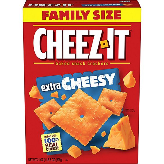 slide 1 of 5, Cheez-It Cheese Crackers Extra Cheesy Baked Snack Crackers - 21 Oz, 21 oz