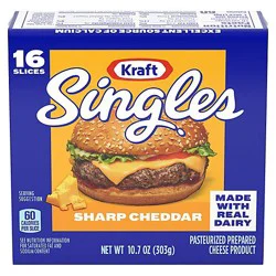 Kraft Singles Sharp Cheddar Slices - 16 Count