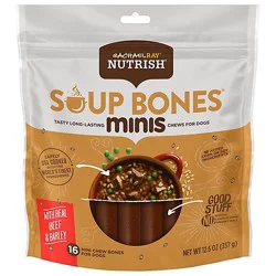 Rachael Ray Nutrish Soup Bones Minis Beef And Barley Flavor Dog Treat Each - 12.6 Oz