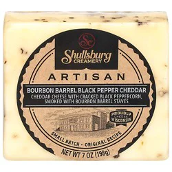 Shullsburg Bourbon Barrel Black Pepper Cheddar - 8.48 Oz