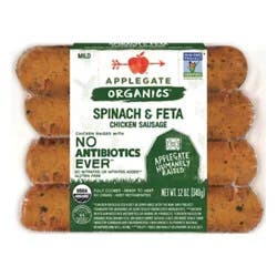 Applegate Og Spinach And Feta Sausge - 12 Oz