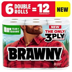 Brawny Tear A Square Paper Towels - 6 Rolls