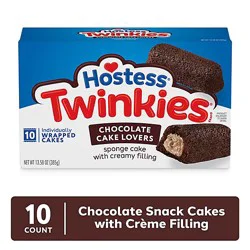 Hostess Twinkies Chocolate Lovers Snack Cakes Chocolate Sponge Cake With Chocolate Flavored Filling - 10 - 13.58 Oz