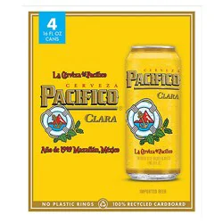 Pacifico Clara 4 Pack In Cans - 16 Fl. Oz.