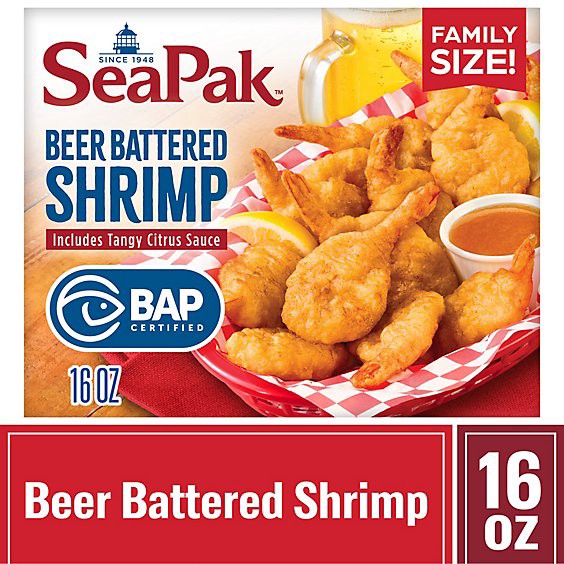 slide 1 of 8, Seapak Beer Battered Shrimp - 16 Oz, 16 oz