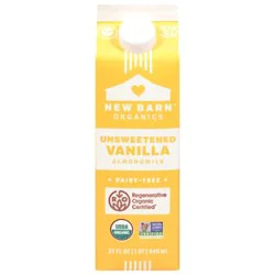 New Barn Organic Unsweetened Vanilla Almond Milk - 32 Fl. Oz.