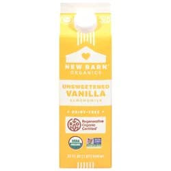 New Barn Organic Unsweetened Vanilla Almond Milk - 32 Fl. Oz.