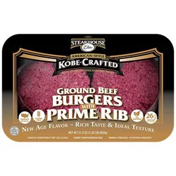 Steakhouse Elite Kobe Crafted Ground Beef Burger Prime Rib - 21.3 Oz