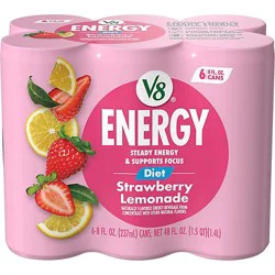 V8 +energy Diet Strawberry Lemonade Juice Energy Drink - 6-8 Fl. Oz.