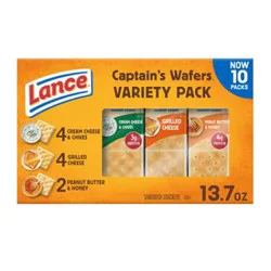 Lance Captain's Wafers Sandwich Crackers Variety Multipack - 10-1.37 Oz