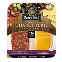 Boars Head Uncured Pepperoni Vermont Cheddar Snack Tray - 1.75 Oz.