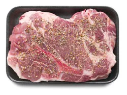 Pork Shoulder Steak Bone In Lemon Pepper Seasoning - Lb