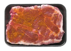 Pork Shoulder Steak Bone In Cajun Sprinkle Seasoning - Lb