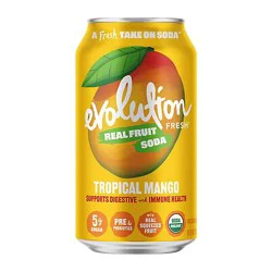 Evolution Fresh Organic Tropical Mango Soda - 12 Oz