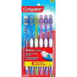 Colgate Extra Clean Original Manual Toothbrush - 6 Count