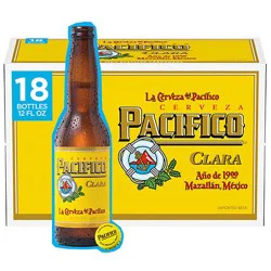 Pacifico Mexican Lager Beer Bottles - 18-12 Fl. Oz.