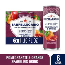 Sanpellegrino Italian Sparkling Drink Zero Sugar Pomegranate And Orange - 6 - 11.15 Fl. Oz.