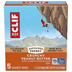 Clif Bar Crunchy Peanut Butter Energy Protein Bars - 5 Count