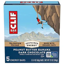 Clif Bar Peanut Butter Banana With Dark Chocolate Flavor Energy Bars - 5-2.4 Oz