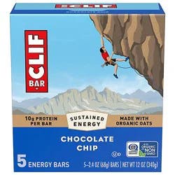 Clif Bar Chocolate Chip Energy Bars - 5-2.4 Oz