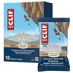 Clif Bar Peanut Butter Banana With Dark Chocolate Flavor Energy Bars - 10-2.4 Oz