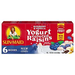 Sun-Maid Blueberry & Vanilla Yogurt Covered Raisins - 6-.75 Oz