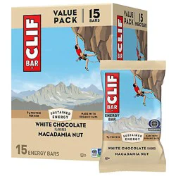 Clif Bar White Chocolate Macadamia Nut Flavor Energy Bars - 15-2.4 Oz