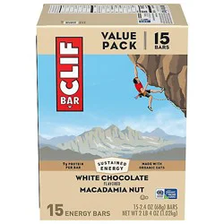 Clif Bar White Chocolate Macadamia Nut Flavor Energy Bars - 15-2.4 Oz