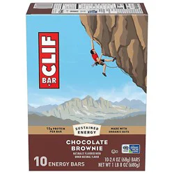 Clif Bar Chocolate Brownie Flavor Energy Bars - 10-2.4z
