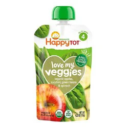 Happy Tot Organics Love My Veggies Stage 4 Apple Zucchini Green Bean Spinach - 4.22 Oz