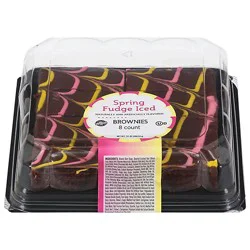 Mjays Spring Fudge Iced Brownie With Pink & Yellow Drizzle - 8-13 Oz