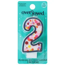 Overjoyed Numeral - 2 Birthday Candle - 1 Each