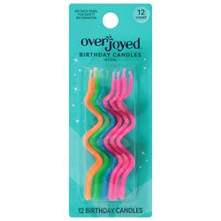 Overjoyed Neon Birthday Candles - 12 Each