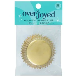 Overjoyed Gold Foil Baking Cups 2.5 Inch - 32 Each