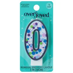 Overjoyed Numeral 0 Birthday Candle - 1 Each