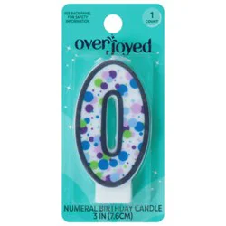 Overjoyed Numeral 0 Birthday Candle - 1 Each