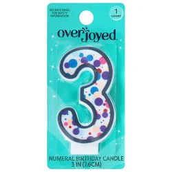 Overjoyed Numeral - 3 Birthday Candle - 1 Each