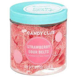 Candy Club Strawberry Sour Belts Small - 4.5 Oz