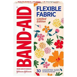 Band-Aid Brand Flexible Fabric Bandages, Wildflower, Assorted - 30 Count